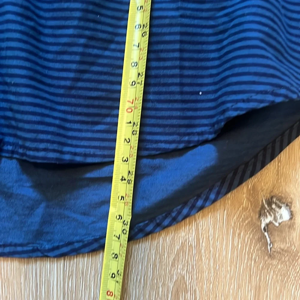Jachs Men's Button up size Large Blue with Black Stripes